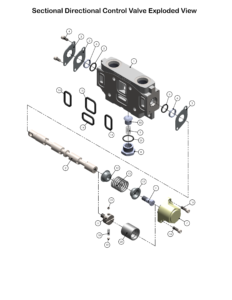 A drawing of parts that are in the process of assembly.