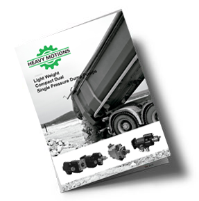 A brochure of heavy motors, featuring dump truck.