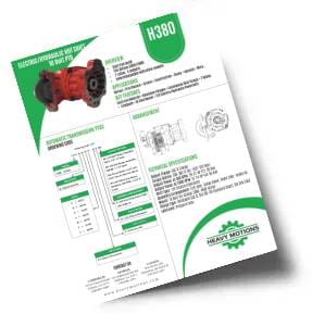 Brochure of H380 hydraulic pump specifications.